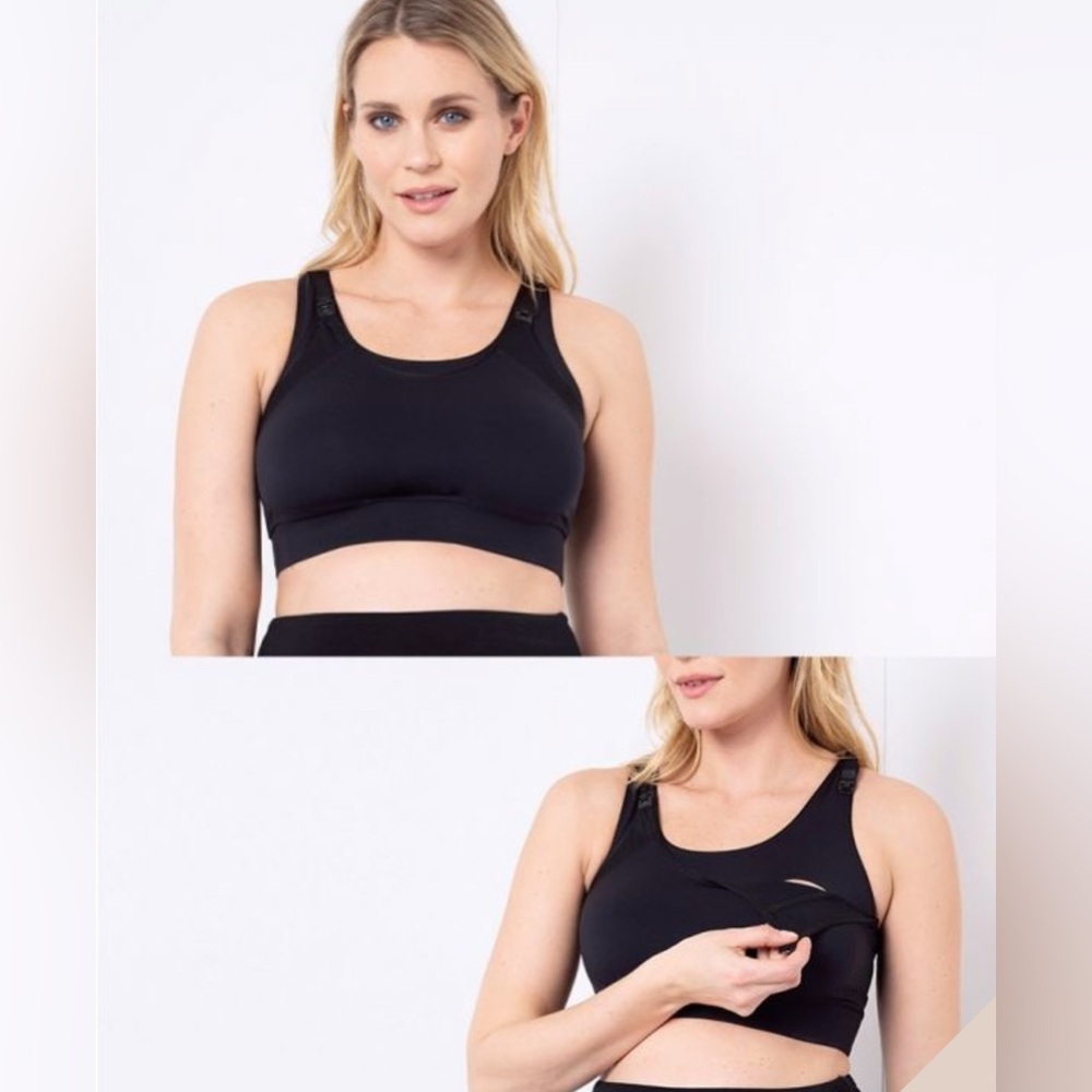 SERAPHINE Black Nursing Sports Bra
